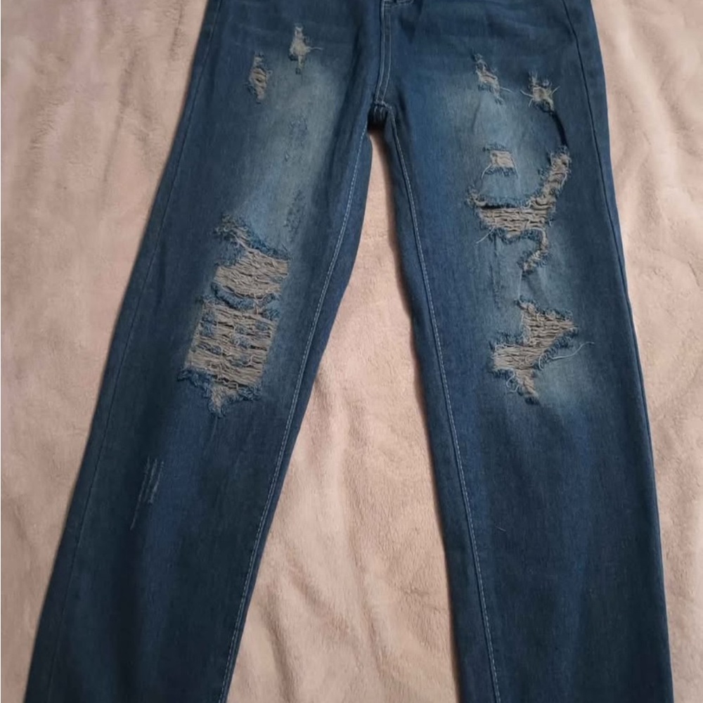 Tummy Control!!! Distressed Blue Women's Jeans
